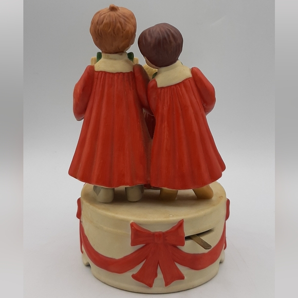 Vintage Enesco 1989 Music Box 3 Choir Boys Singing Wish You A Merry Christmas - Picture 4 of 9